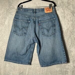 Levis Shorts Jorts Mens W33 (32) Blue Denim Loose Fit Cotton Inseam 11 Casual